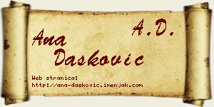 Ana Dašković vizit kartica